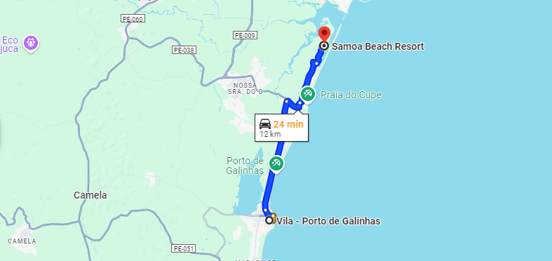 Onde fica o Samoa Beach Resort?
